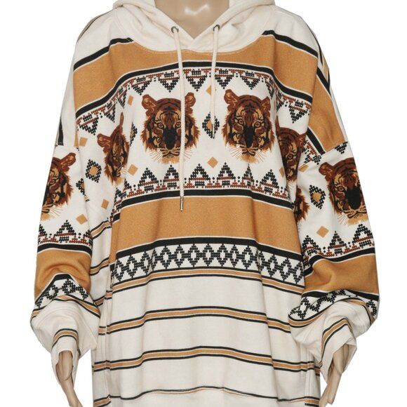 Free People Sprint  To The Finish Print Hoodie Color Tiger Jacket Sweatshirt XL - Picture 5 of 8